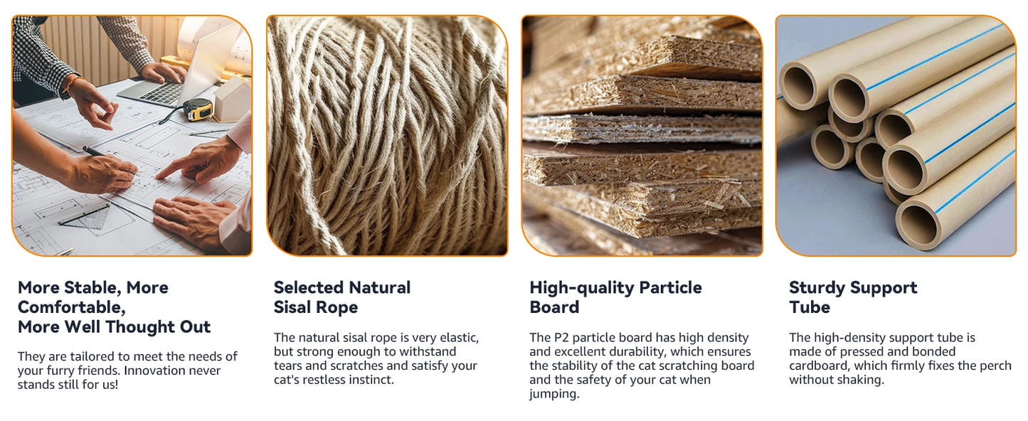 Passerscat Cat Trees Cat Climbing Frame For Indoor Cats Multi-Level With Scratching Posts Cat Tower Padded Top Perches and Condo