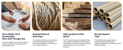 Passerscat Cat Trees Cat Climbing Frame For Indoor Cats Multi-Level With Scratching Posts Cat Tower Padded Top Perches and Condo