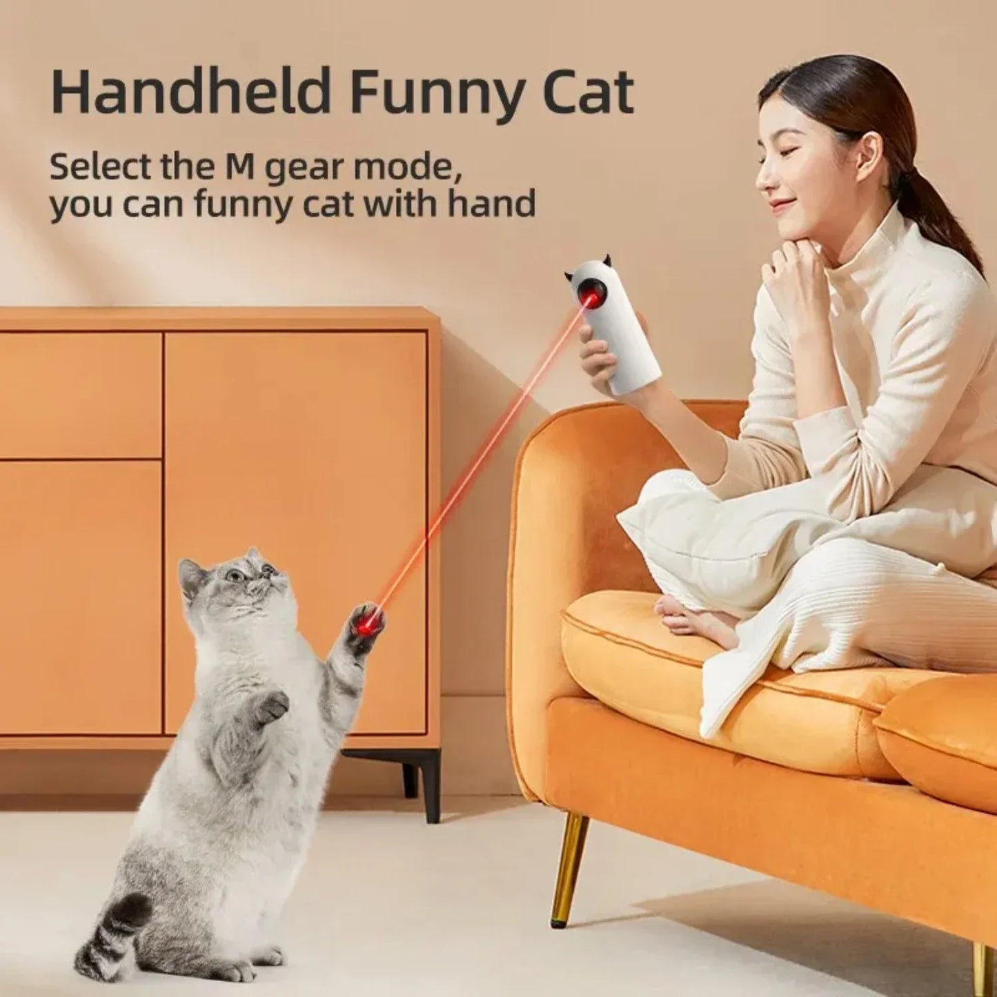 Automatic Interactive Cat Toy Smart LED Laser Pointer Indoor Teasing Pet Accessories Handheld Electronic Toy
