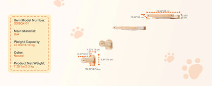 SucceBuy Wall Mounted Cat Shelves Cat Wall Shelves and Perches with Jumping Boards Hammocks & Cat Tree Cat Furniture and Shelves