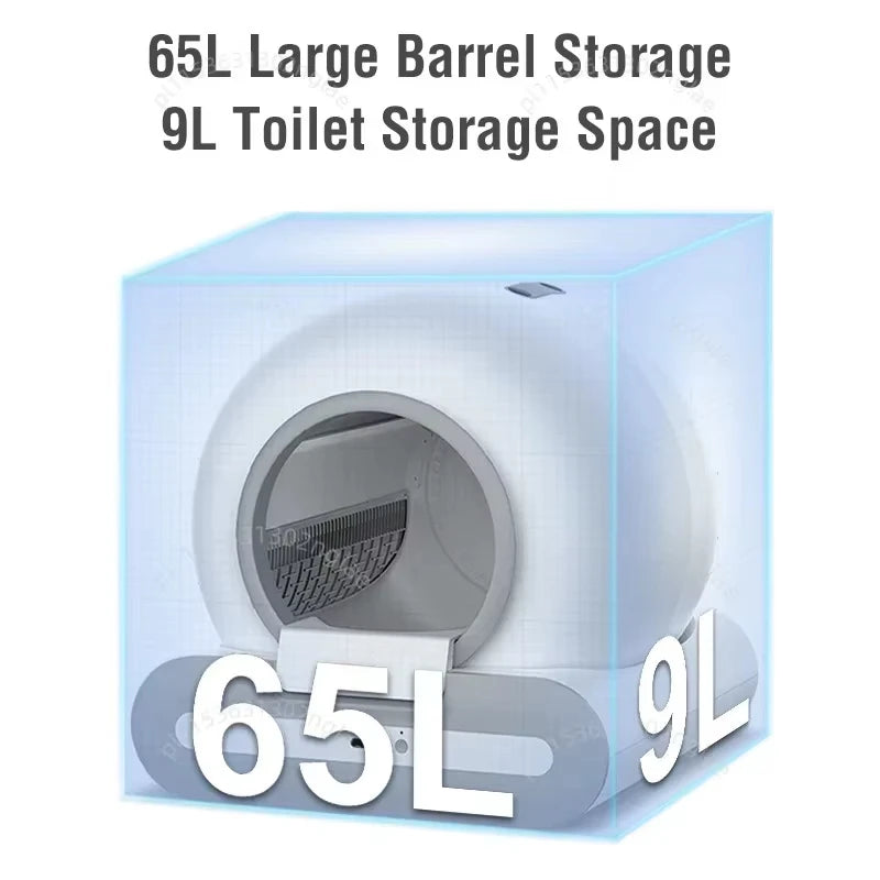 APP-controlled Smart Litter Box Automatic Cleaning Litter Box Multi-function Cat Toilet 65L Large Capacity Pet Supplies