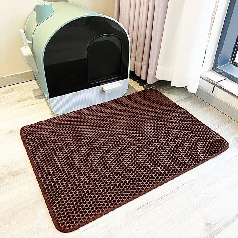 Double Layer Cat Litter Mat EVA Waterproof Cat Toilet Rug Litter Tray Sandboxes for Cat Litter Carpet Cat Litter Box Accessories