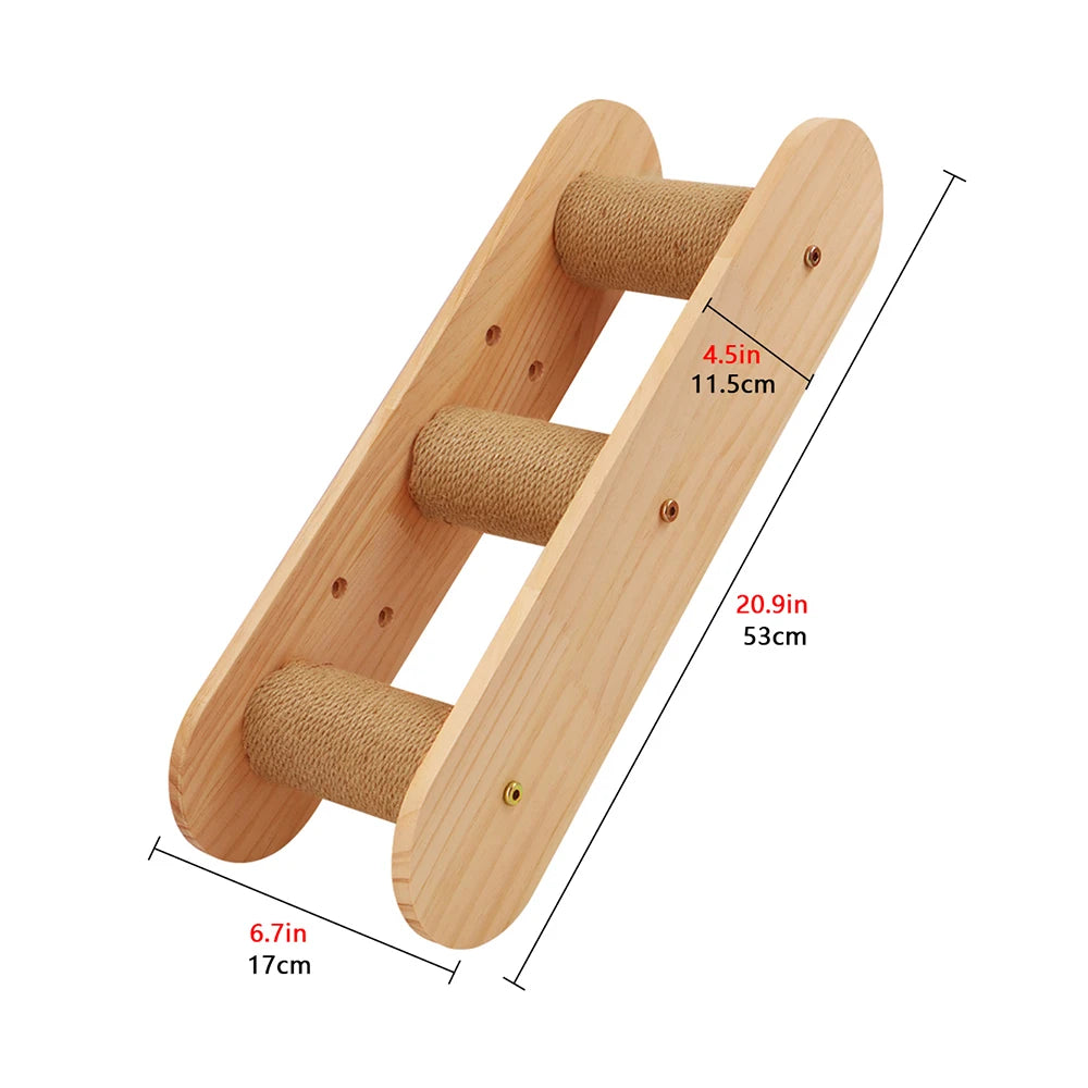 Wall Mounted Cat Climbing Shelves Cat House Cat Bridge Cat Hammock with Scratching Post and Pedals or Stairway for Kittens