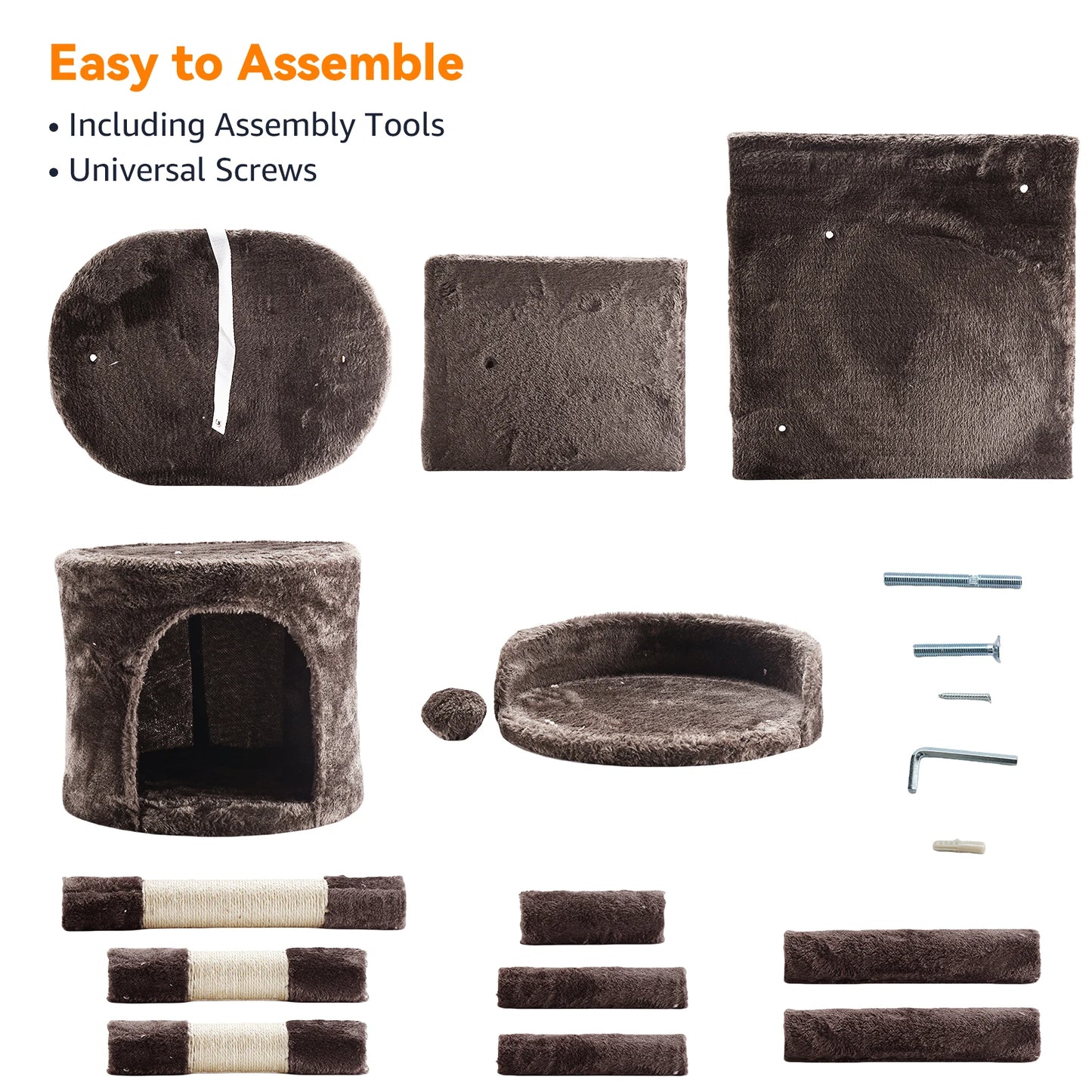 Passerscat Cat Trees Cat Climbing Frame For Indoor Cats Multi-Level With Scratching Posts Cat Tower Padded Top Perches and Condo