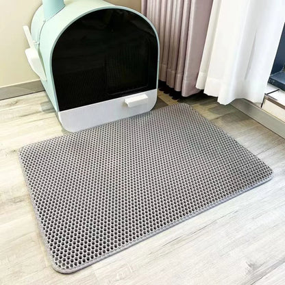 Premium Large Cat Litter Mat 90x60CM Waterproof Double Layer Litter Trapper Non-Slip Washable Pet Toilet Pad Sand Control