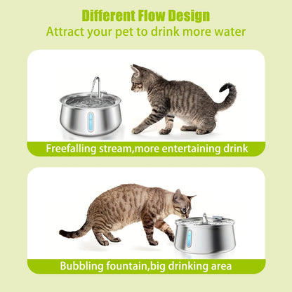 4L Cat Drinking Fountain Automatic Stainless Steel Pet Cats Water Dispenser Ultra-quiet Pump Drink Foutain For Multiple Pets