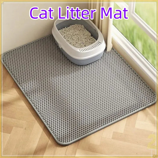 Premium Large Cat Litter Mat 90x60CM Waterproof Double Layer Litter Trapper Non-Slip Washable Pet Toilet Pad Sand Control