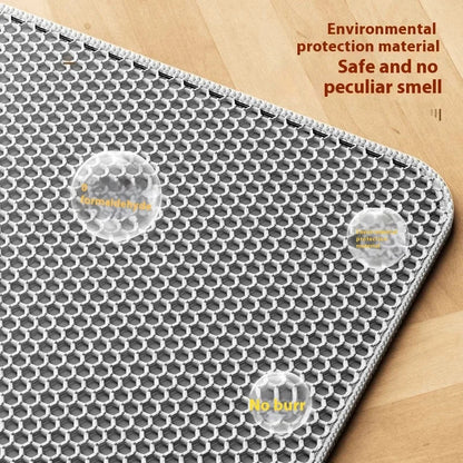 Premium Large Cat Litter Mat 90x60CM Waterproof Double Layer Litter Trapper Non-Slip Washable Pet Toilet Pad Sand Control
