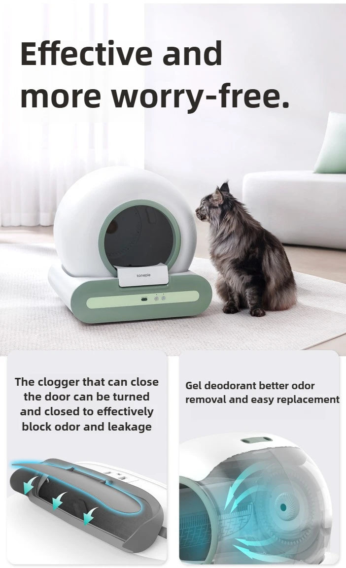 NEW Tonepie 65L Smart Cat Litter Box APP-controlled toilet Wi-Fi-connected,large-capacity,self-cleaning cat litter box EU STOCK