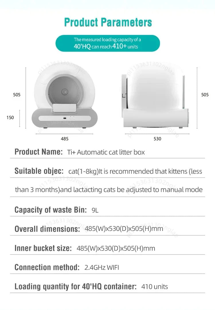 APP-controlled Smart Litter Box Automatic Cleaning Litter Box Multi-function Cat Toilet 65L Large Capacity Pet Supplies
