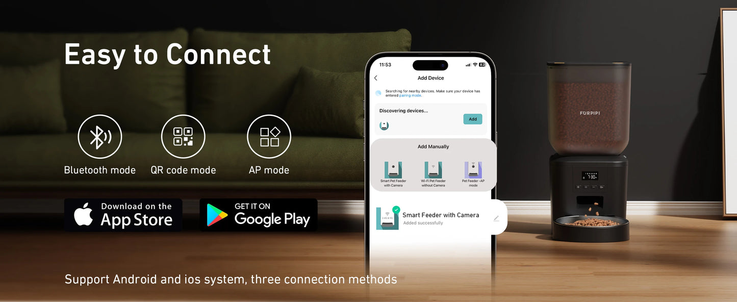Furpipi 8L Smart Automatic Cat Feeders with 1080P HD Camera 5G WiFi Pet Feeder Tuya APP Control Automatic Cat Dog Food Dispenser