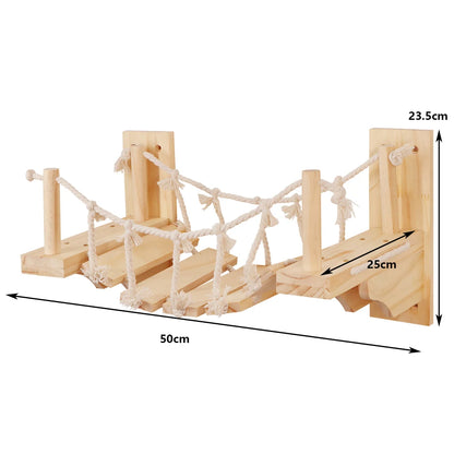 Wall Mounted Cat Climbing Shelves Cat House Cat Bridge Cat Hammock with Scratching Post and Pedals or Stairway for Kittens