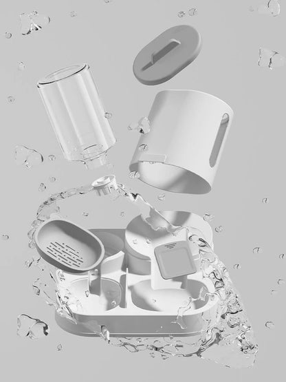 Cat feeding water feeder dog bowl cat bowl smooth food and water supply two-in-one water dispenser cat bowl pet supplies