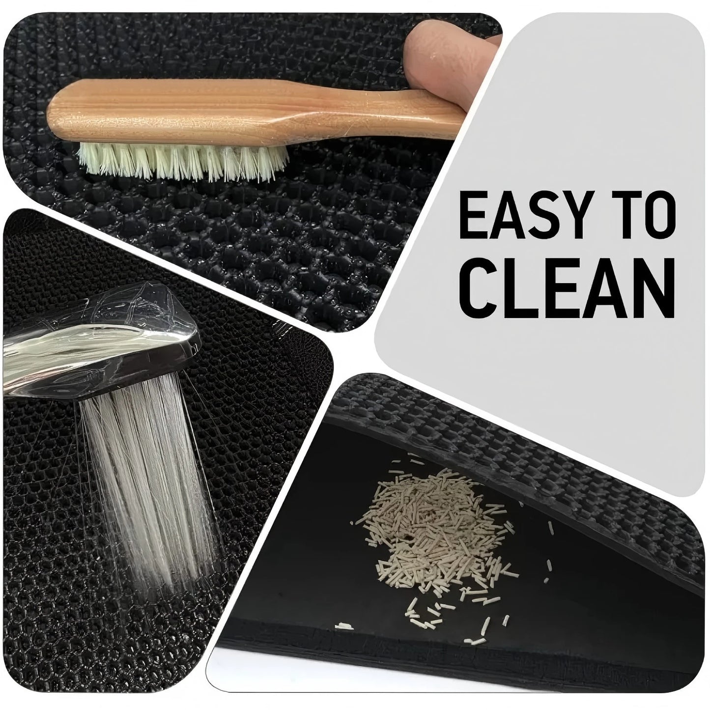 Double Layer Cat Litter Mat with Waterproof Non-Slip Washable Pet Litter Box Mat Sand Trapper Clean Pad Durable Bed Mat