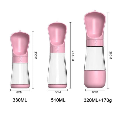 Portable Dog Water Bottle With Food Container Travel 2 in 1 Pet Water Dispenser For Small Large Dogs Cat Labrador Drinking Bowls