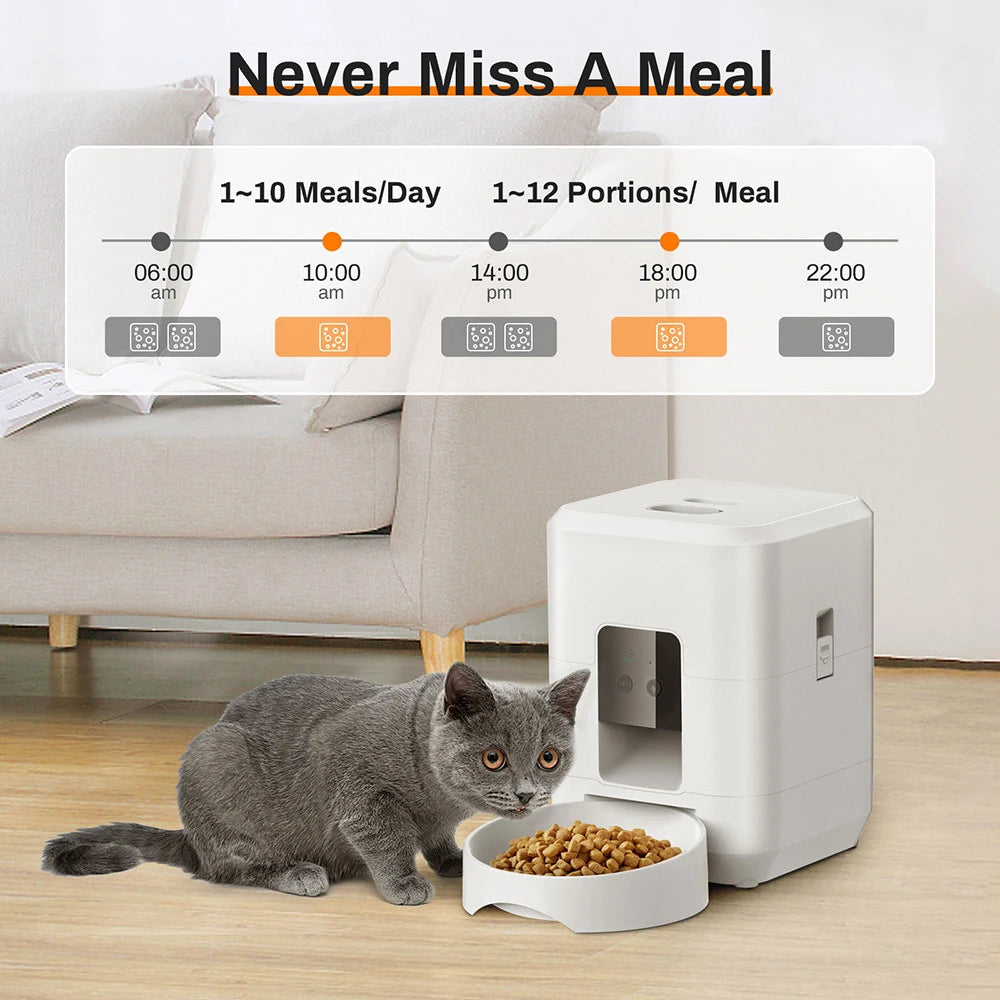 2L Pet Feeder Timing Smart Automatic Dog Pet Feeder For Cats Dog Button WIFI APP Intelligent Dry Food Dispenser Dog Bowl
