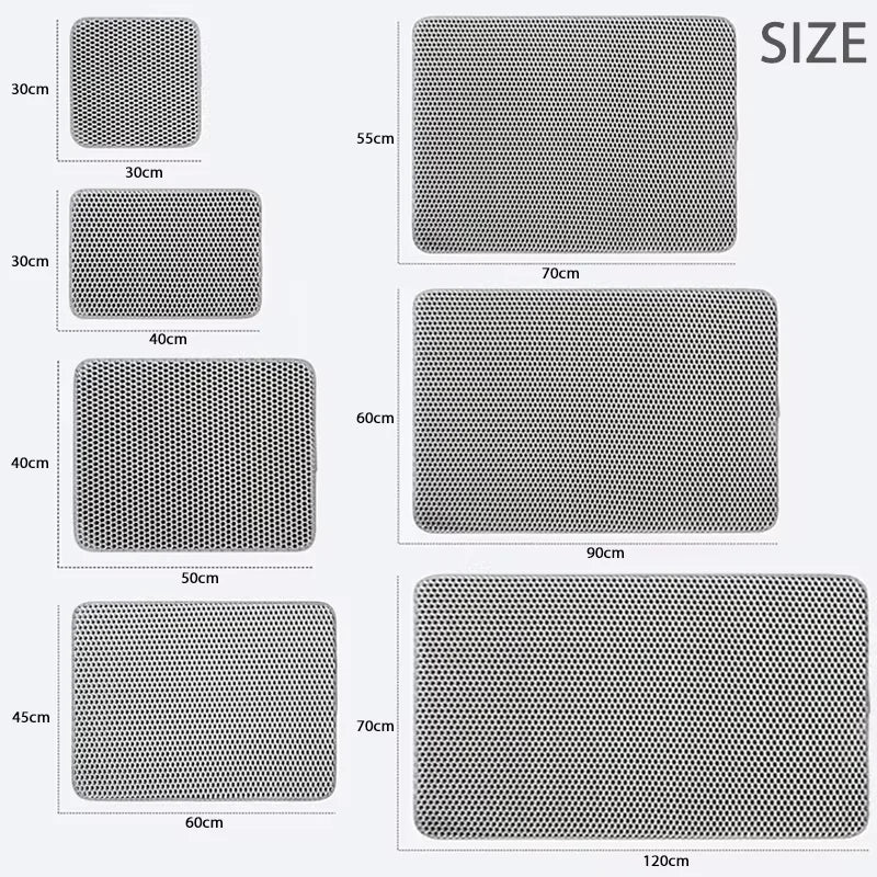 Double Layer Cat Litter Mat EVA Waterproof Cat Toilet Rug Litter Tray Sandboxes for Cat Litter Carpet Cat Litter Box Accessories