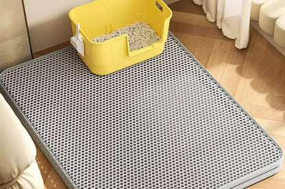 Premium Large Cat Litter Mat 90x60CM Waterproof Double Layer Litter Trapper Non-Slip Washable Pet Toilet Pad Sand Control