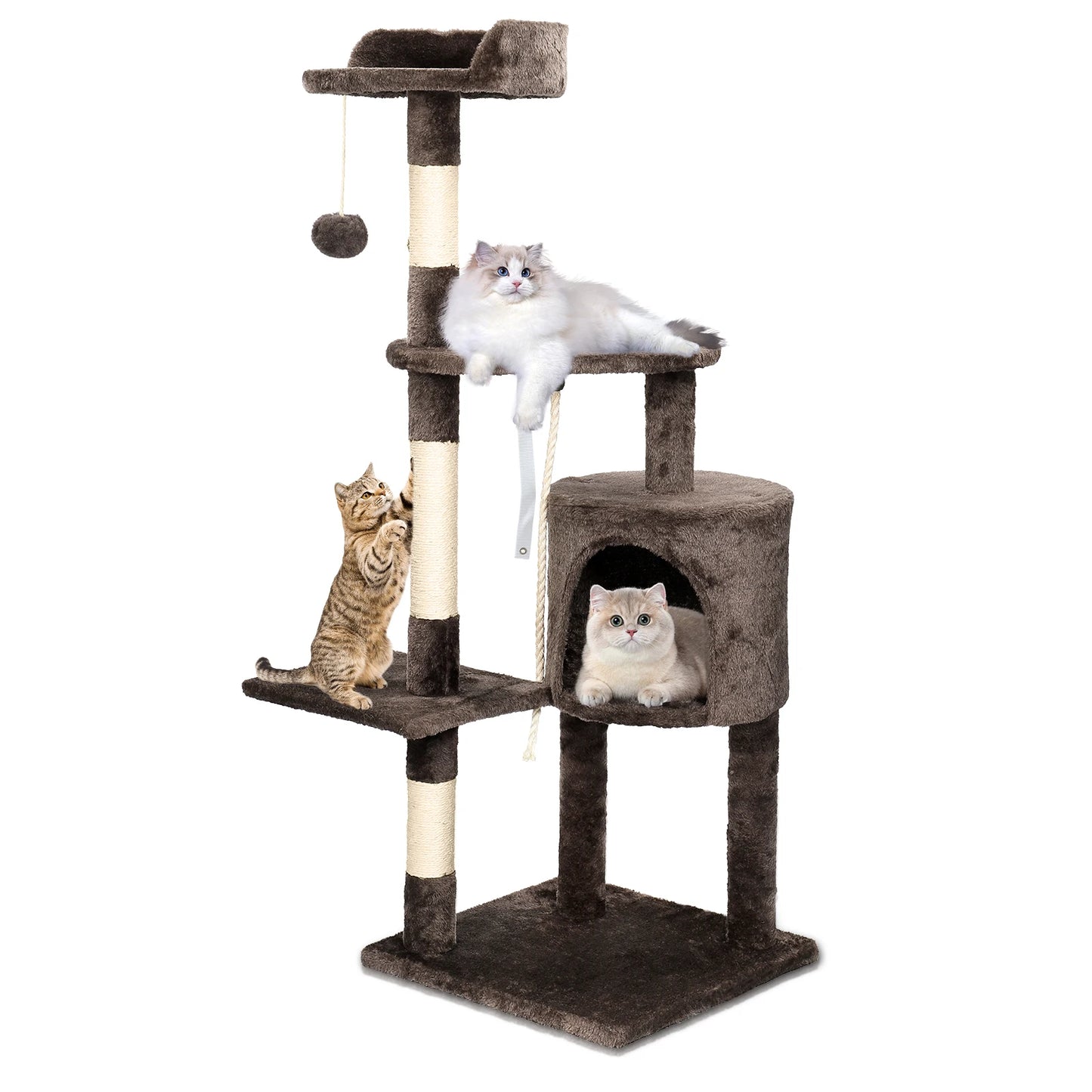 Passerscat Cat Trees Cat Climbing Frame For Indoor Cats Multi-Level With Scratching Posts Cat Tower Padded Top Perches and Condo
