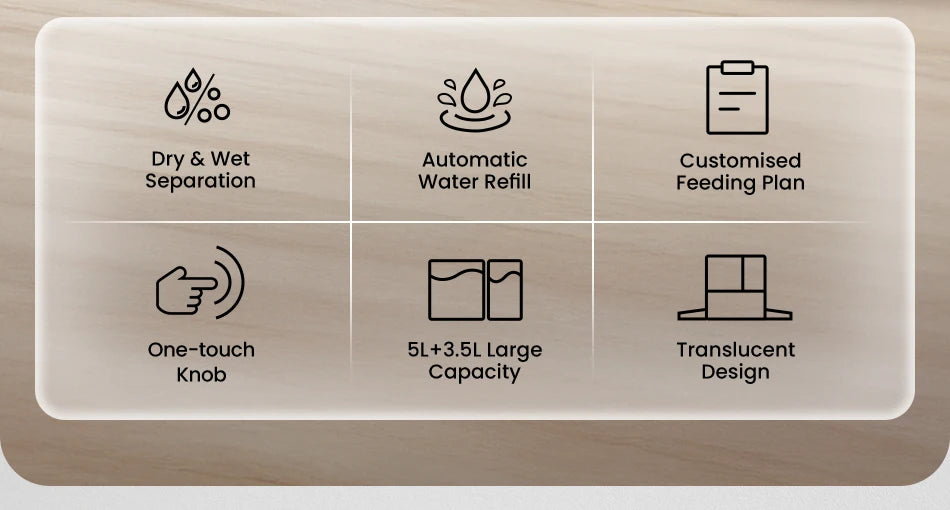 ROJECO Automatic Pet Feeder Gravity Water Fountain 8.5L 2 In 1 WIFI Remote Control Smart Cat Dog Kibble Dispenser Water Drinker