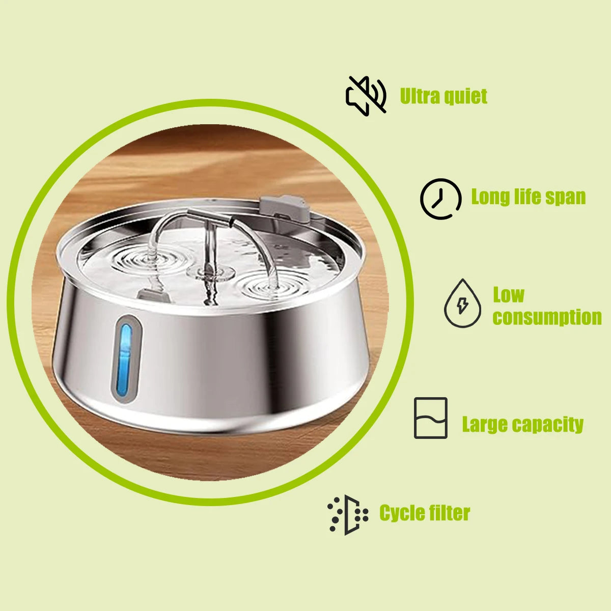 4L Cat Drinking Fountain Automatic Stainless Steel Pet Cats Water Dispenser Ultra-quiet Pump Drink Foutain For Multiple Pets