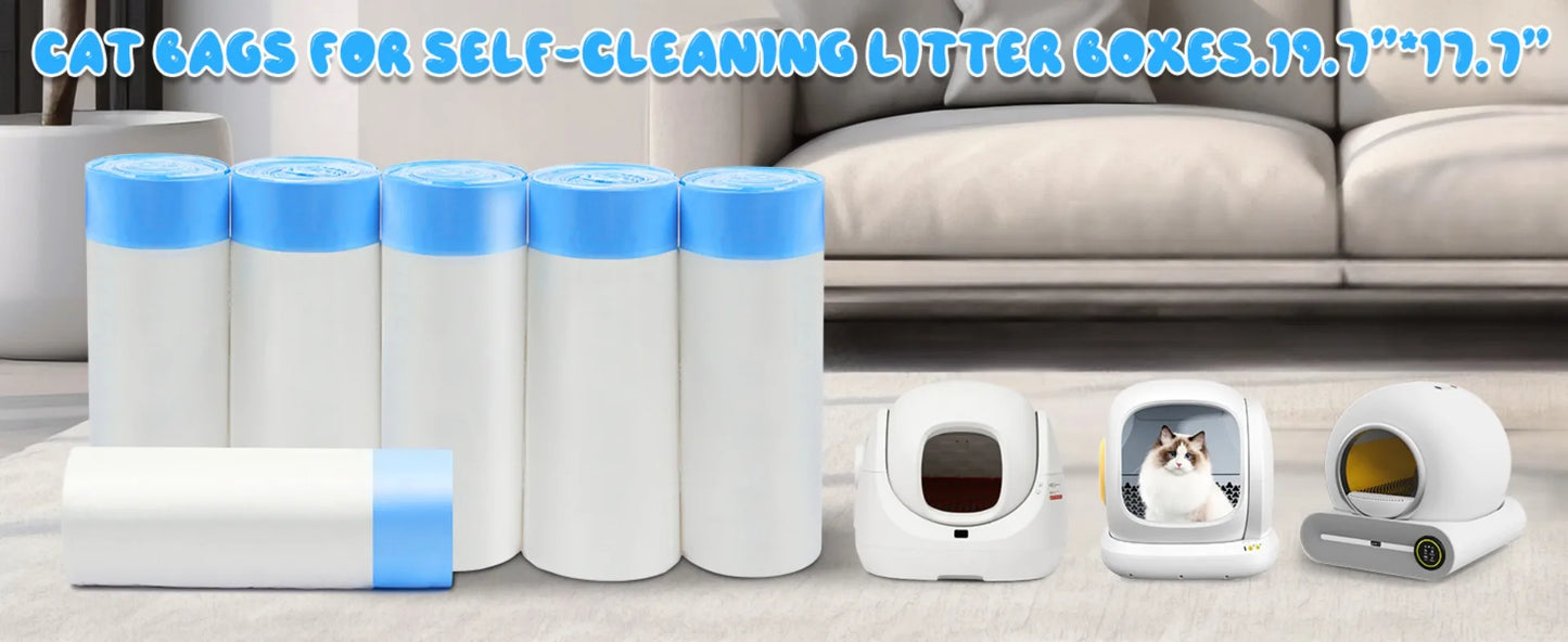 90 Count Cat Litter Bags for Automatic Litter Box Extra-Thick Cat Litter Box Liners for MeoWant/catlink/Tonepie Toilette