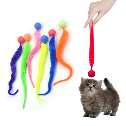 Cat Interactive Toys Tickle Cat Colorful Bouncing Ball Pet Supplies Puzzle Teasing Indoor Cat Worm Caterpillar Elastic Toy