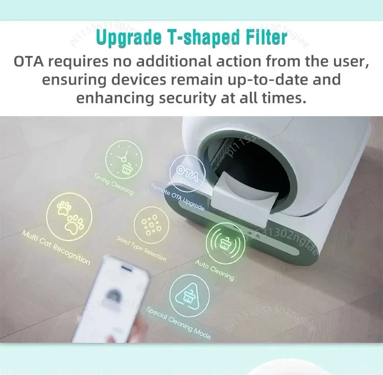 APP-controlled Smart Litter Box Automatic Cleaning Litter Box Multi-function Cat Toilet 65L Large Capacity Pet Supplies