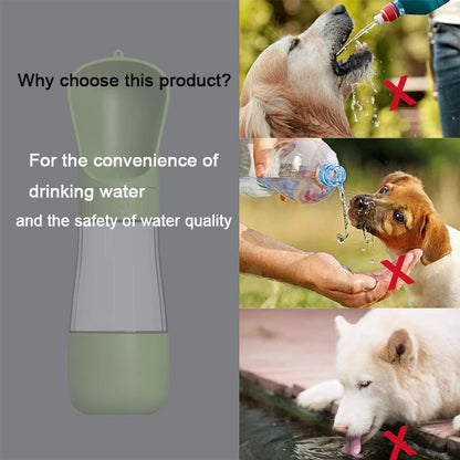 Portable Dog Water Bottle With Food Container Travel 2 in 1 Pet Water Dispenser For Small Large Dogs Cat Labrador Drinking Bowls