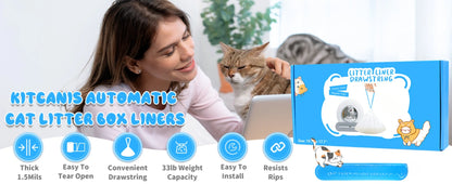 90 Count Cat Litter Bags for Automatic Litter Box Extra-Thick Cat Litter Box Liners for MeoWant/catlink/Tonepie Toilette