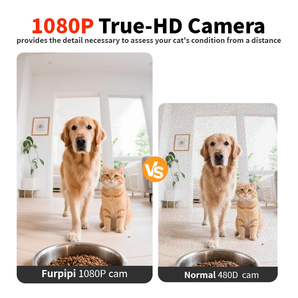 Furpipi 8L Smart Automatic Cat Feeders with 1080P HD Camera 5G WiFi Pet Feeder Tuya APP Control Automatic Cat Dog Food Dispenser