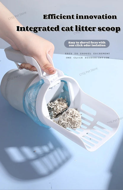 Cat Litter Shovel Scoop with Built-in Garbage Bag For Pet Filter Clean Toilet Garbage Picker Cat Supplies Self Cleaning