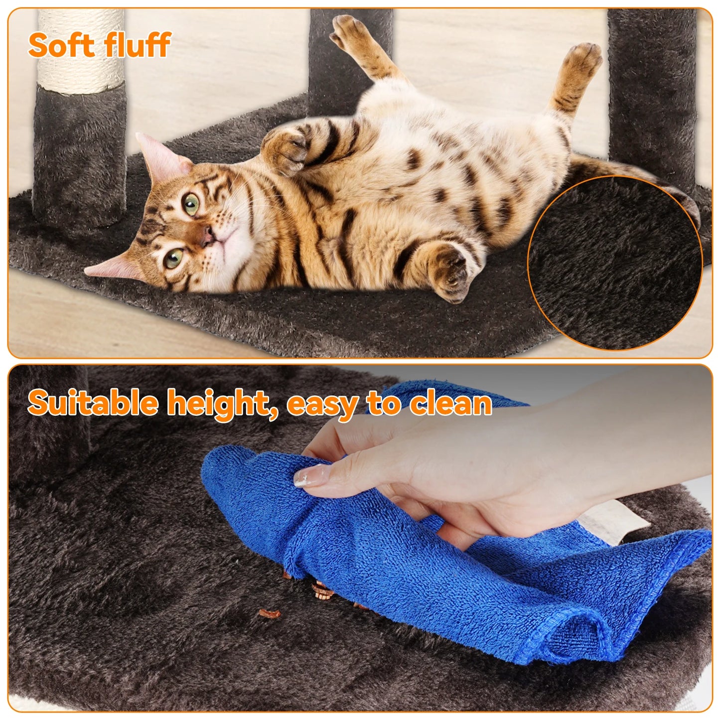 Passerscat Cat Trees Cat Climbing Frame For Indoor Cats Multi-Level With Scratching Posts Cat Tower Padded Top Perches and Condo