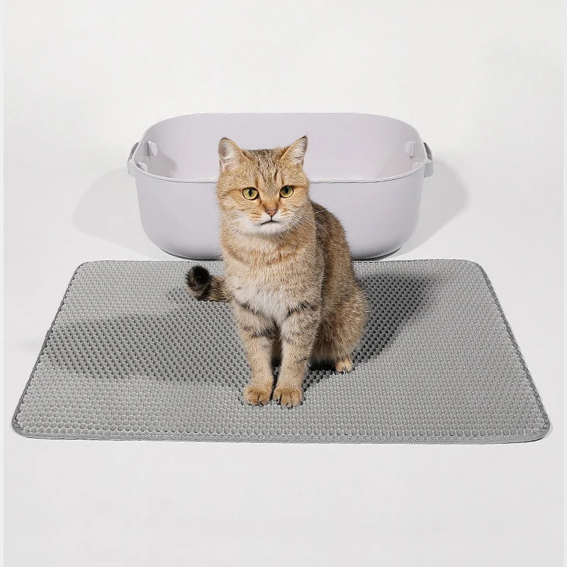 Double Layer Cat Litter Mat EVA Waterproof Cat Toilet Rug Litter Tray Sandboxes for Cat Litter Carpet Cat Litter Box Accessories