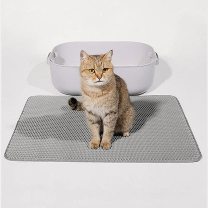 Double Layer Cat Litter Mat EVA Waterproof Cat Toilet Rug Litter Tray Sandboxes for Cat Litter Carpet Cat Litter Box Accessories