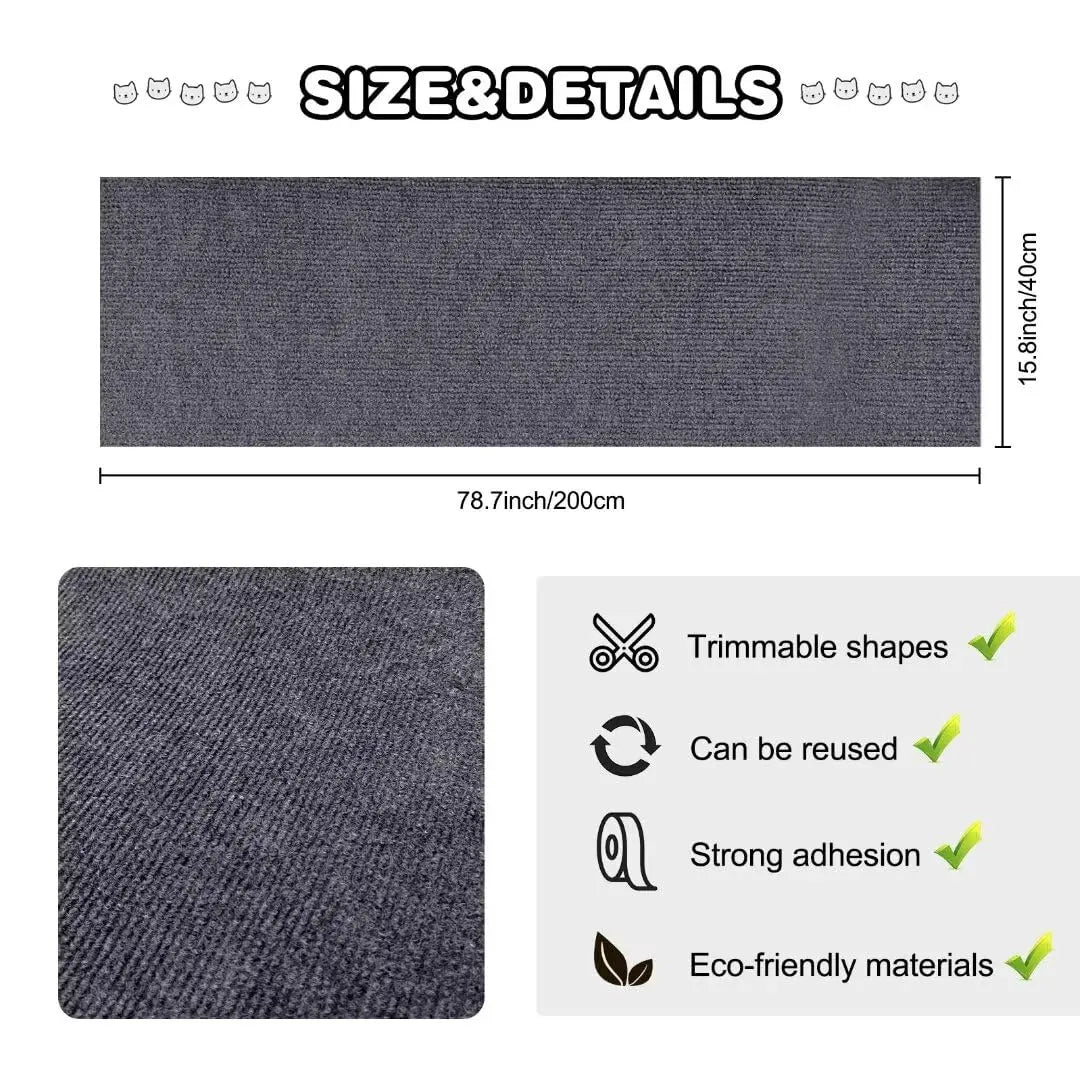 Self-Adhesive Anti Cat Scratch Sofa DIY Cats Scratch Protection Paws Sharpen Trimmable  Carpet Cats Scratch Board ﻿Roll Shipment