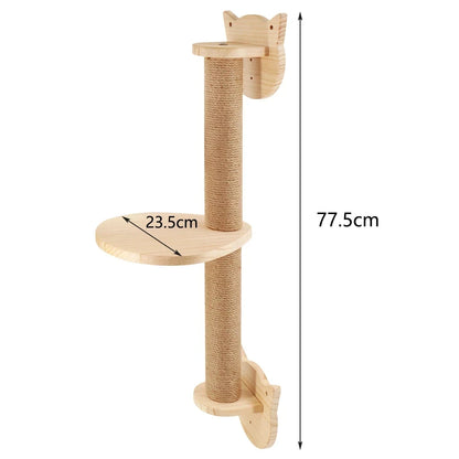 Wall Mounted Cat Climbing Shelves Cat House Cat Bridge Cat Hammock with Scratching Post and Pedals or Stairway for Kittens