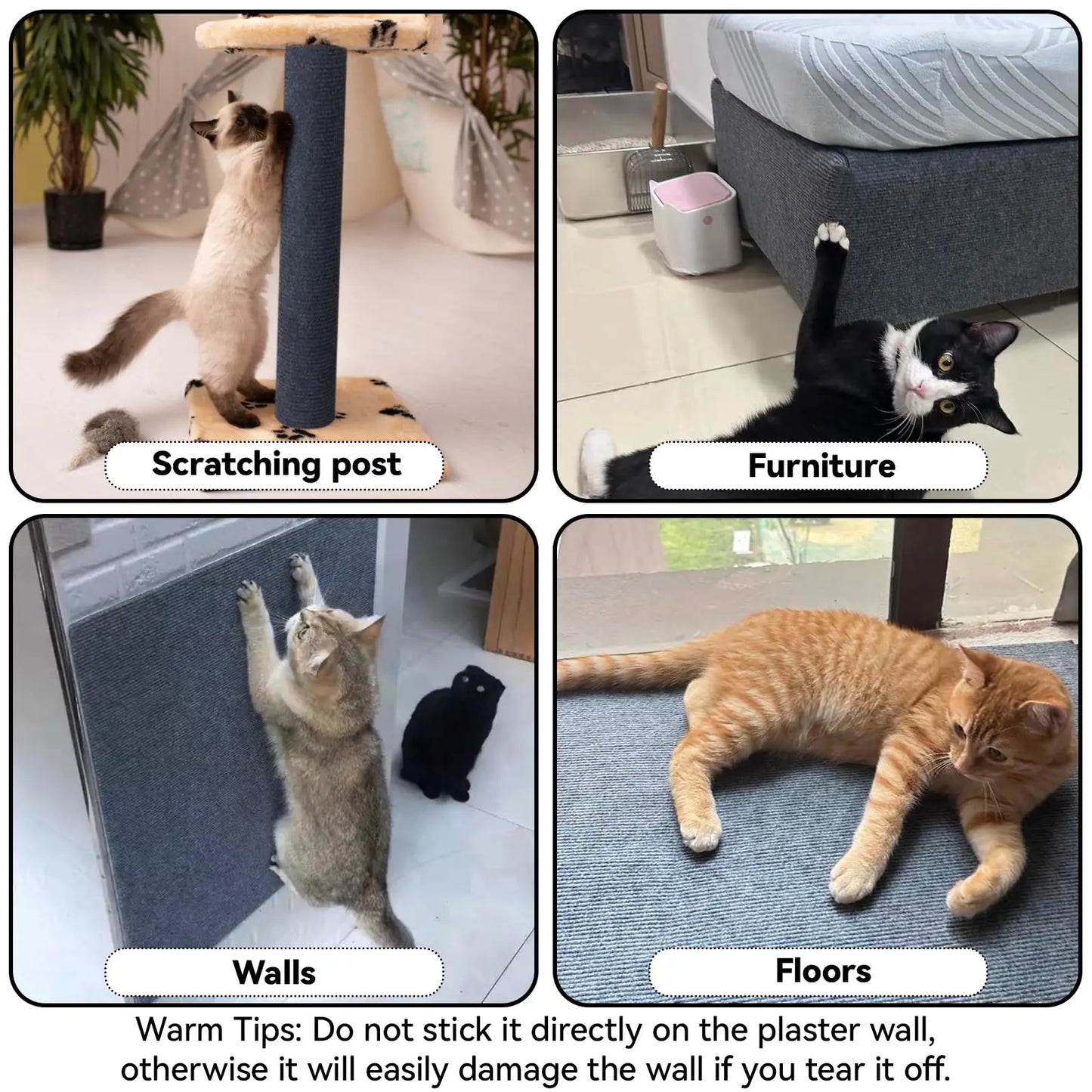 Self-Adhesive Anti Cat Scratch Sofa DIY Cats Scratch Protection Paws Sharpen Trimmable  Carpet Cats Scratch Board ﻿Roll Shipment