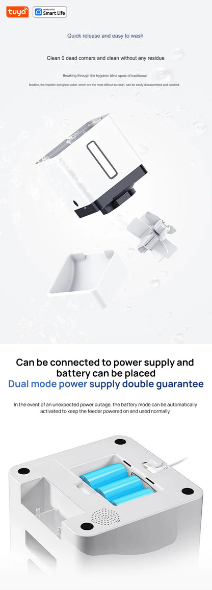 Tuya Smart Cat Food Dispenser Dog Feeder with Camera 5G WiFi 8L Motion Detection HD Video 2-Way Audio Timed Pet Feeder