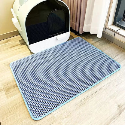 Double Layer Cat Litter Mat EVA Waterproof Cat Toilet Rug Litter Tray Sandboxes for Cat Litter Carpet Cat Litter Box Accessories