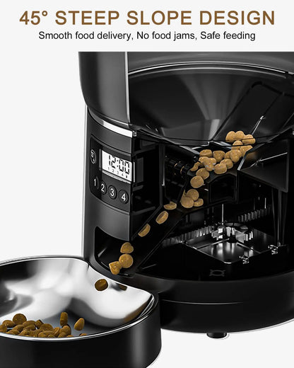 4L Automatic Pet Feeder Cat Food Dispenser Timed and Quantitative Insect and Moisture Resistant Feeding Machine No Food Jamming