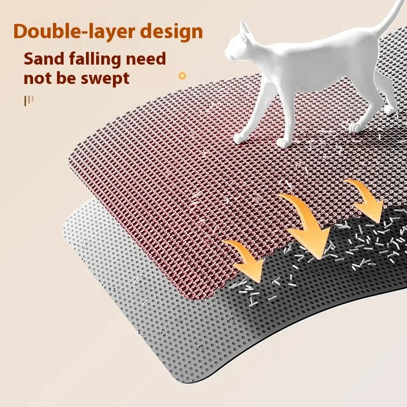 Premium Large Cat Litter Mat 90x60CM Waterproof Double Layer Litter Trapper Non-Slip Washable Pet Toilet Pad Sand Control