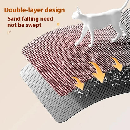 Premium Large Cat Litter Mat 90x60CM Waterproof Double Layer Litter Trapper Non-Slip Washable Pet Toilet Pad Sand Control