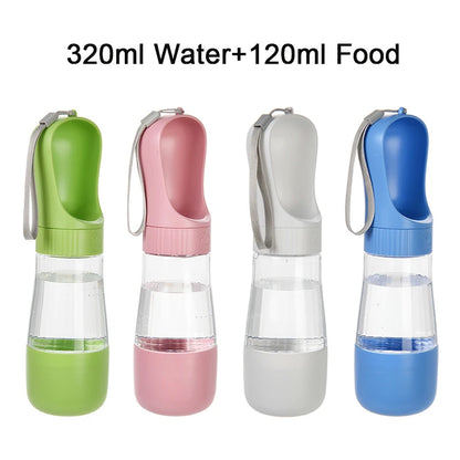 Portable Dog Water Bottle With Food Container Travel 2 in 1 Pet Water Dispenser For Small Large Dogs Cat Labrador Drinking Bowls