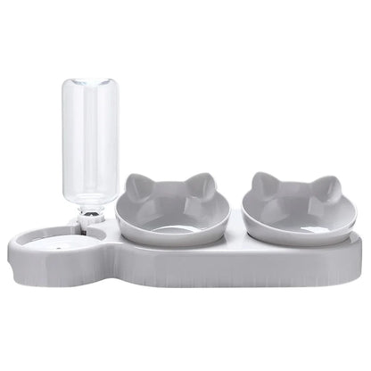 3 in 1 Cat Feeder Automatic Water Dispenser Double Bowl Pet Bowl for Small Dogs Cats Pet Food Container Cat Accessories