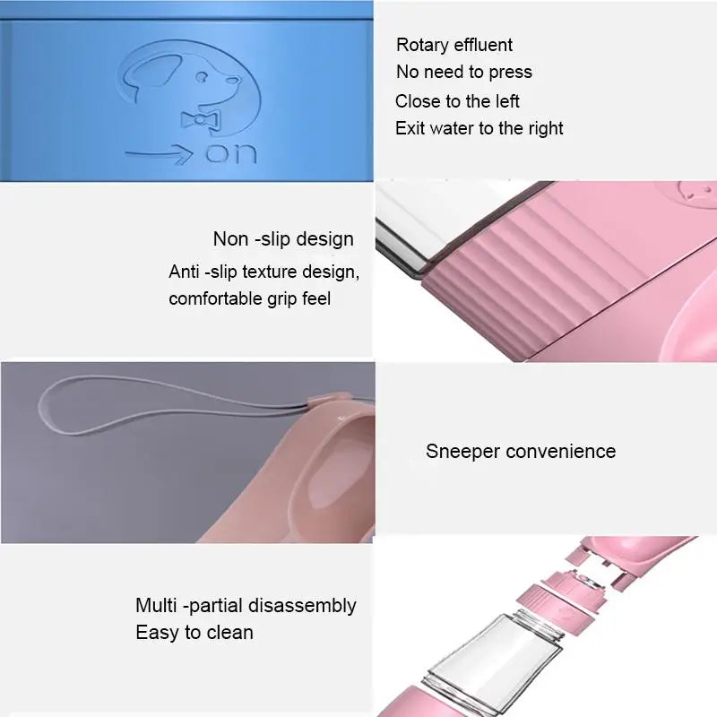 Portable Dog Water Bottle With Food Container Travel 2 in 1 Pet Water Dispenser For Small Large Dogs Cat Labrador Drinking Bowls