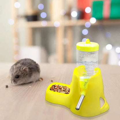 Hamster Water Feeder Small Animal Automatic Dispenser Drinking Water Bottle Bowls Dish with Food Container for Guinea Pig Rat