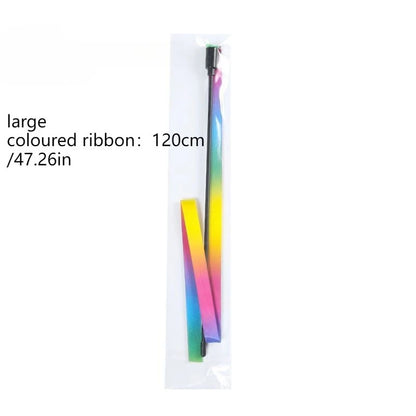 Double-sided Rainbow Ribbon Tease Cat Stick Pet Cat Toy Interactive Toy Cat Teasing Stick Pet Toys Cat Toys Interactive