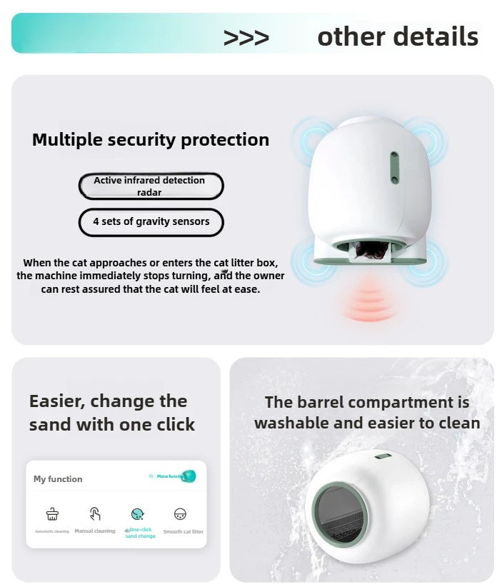 NEW Tonepie 65L Smart Cat Litter Box APP-controlled toilet Wi-Fi-connected,large-capacity,self-cleaning cat litter box EU STOCK