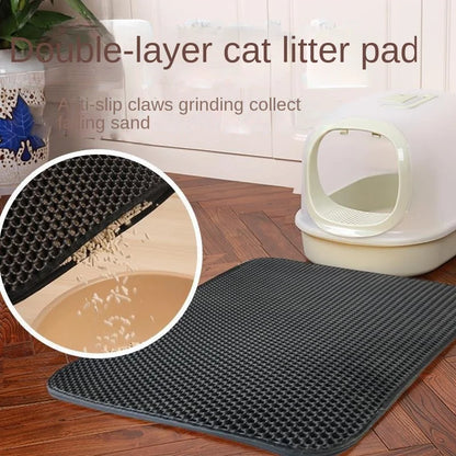 Double Layer Cat Litter Mat EVA Waterproof Cat Toilet Rug Litter Tray Sandboxes for Cat Litter Carpet Cat Litter Box Accessories